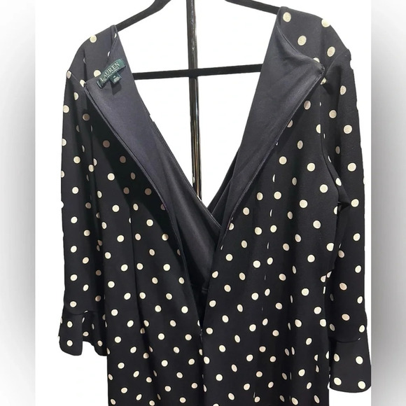 Ralph Lauren black/white polkadots dress size 16 - Picture 9 of 14